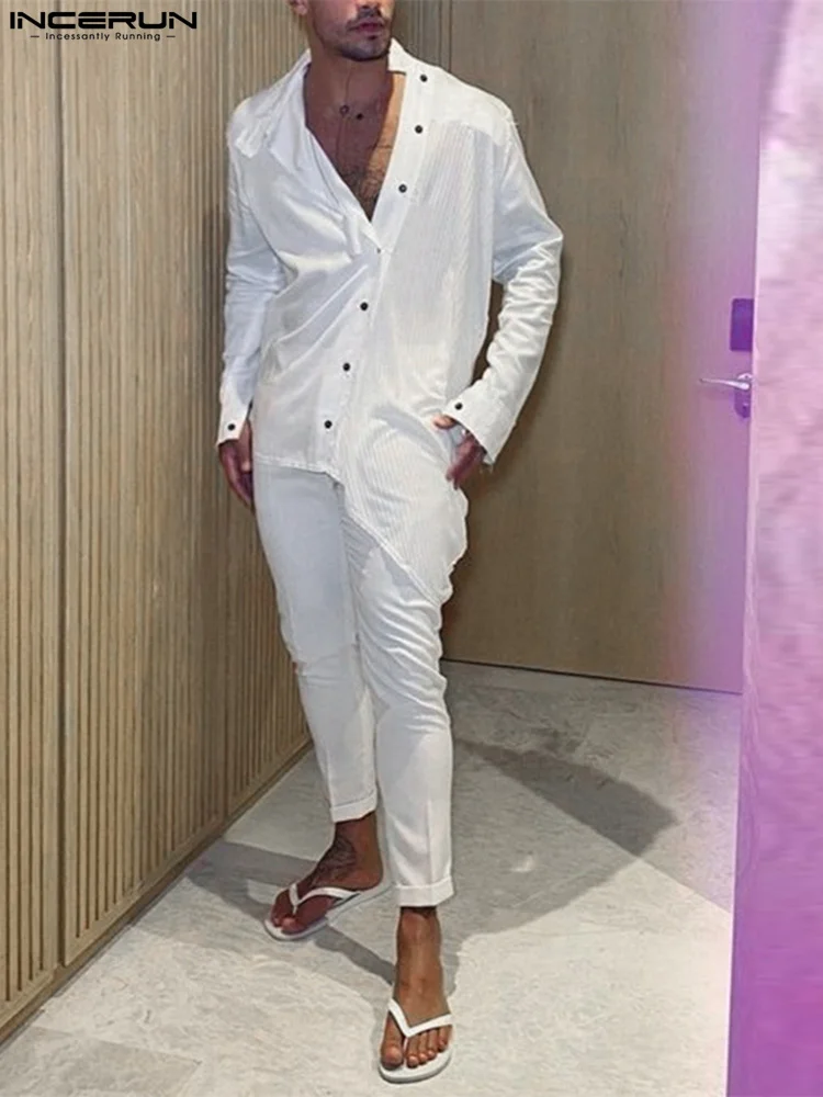 Fashion Casual Style New Men Sets Long-sleeved Shirts Trousers Suits INCERUN Party Hot Sale Male Stitching Two-piece Sets S-5XL
Fashion Casual Style New Men Sets Long-sleeved Shirts Trousers Suits INCERUN Party Hot Sale Male Stitching Two-piece Sets S-5XL