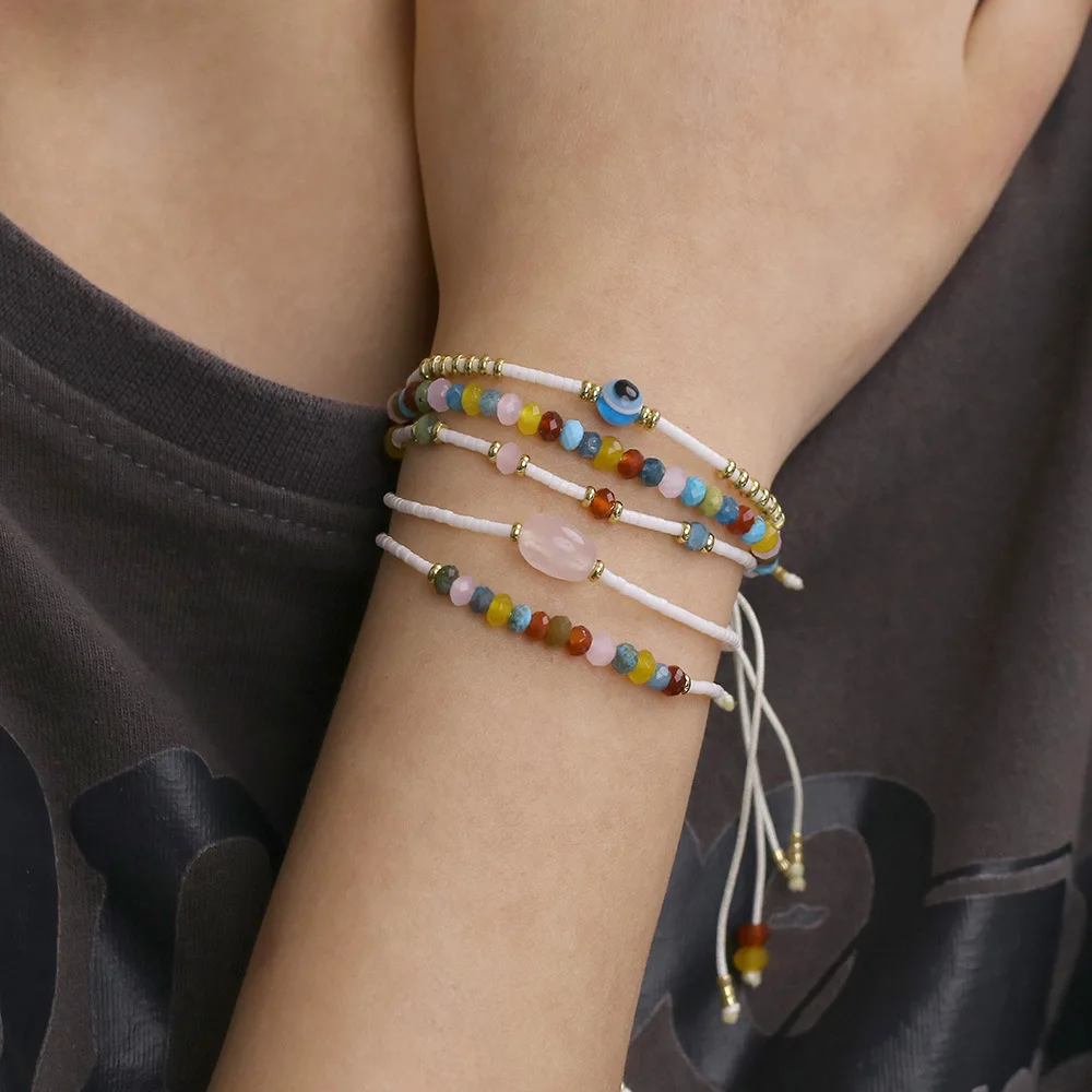 Vlen Boho Jewelry Stacking Dainty Bracelets for Women Turkish Evil Eye Bracelets Colorful Natural Stone Beaded Pulseras Femme
Vlen Boho Jewelry Stacking Dainty Bracelets for Women Turkish Evil Eye Bracelets Colorful Natural Stone Beaded Pulseras Femme