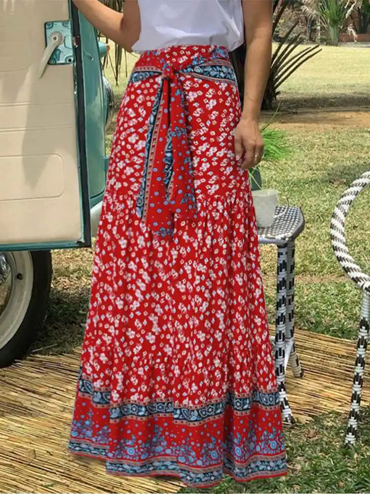 Celmia Vintage High Waist Long Jupes 2022 Fashion Women Printed Maxi Skirts Casual Loose Belted Pleated Party Faldas Oversized
Celmia Vintage High Waist Long Jupes 2022 Fashion Women Printed Maxi Skirts Casual Loose Belted Pleated Party Faldas Oversized
