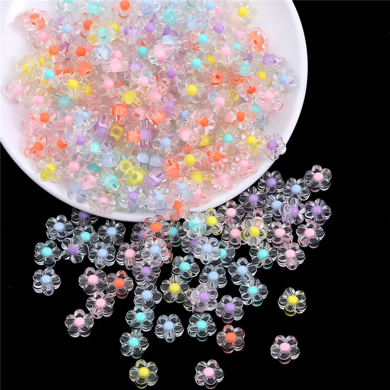 

50pcs 12mm Clear Acrylic Sunflowers Beads Loose Spacer Beads for Jewelry Making DIY Handmade Accessories