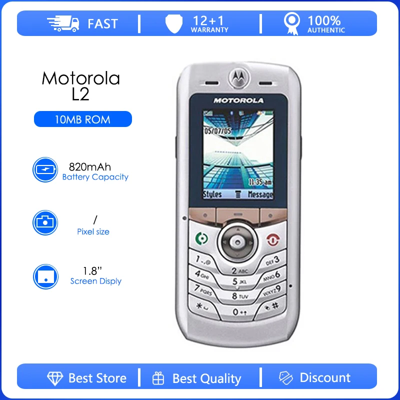 Motorola L2 Восстановленный Оригинальный разблокированный V270 GSM 900 / 1800 / 1900 1,8 дюймов телефон Гарантия один год бесплатная доставка
Motorola L2 Восстановленный Оригинальный разблокированный V270 GSM 900 / 1800 / 1900 1,8 дюймов телефон Гарантия один год бесплатная доставка