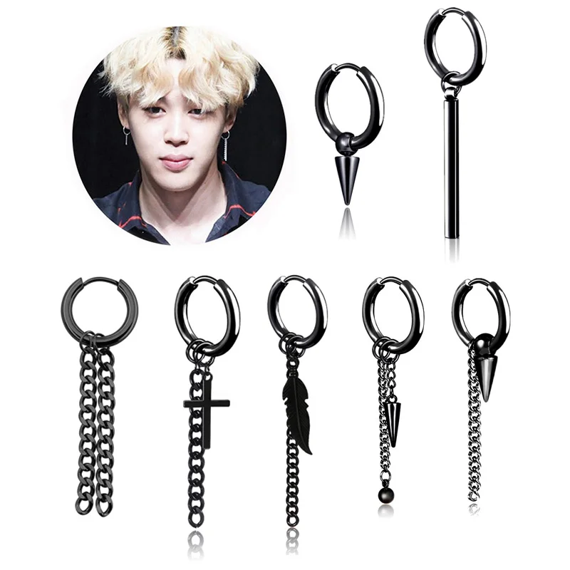 1 pair Black Stainless steel Long Chain Tassel Ear Buckle Earring Punk Men Women Asymmetry Earrings Hip Hop Street Pop Jewelry
1 pair Black Stainless steel Long Chain Tassel Ear Buckle Earring Punk Men Women Asymmetry Earrings Hip Hop Street Pop Jewelry