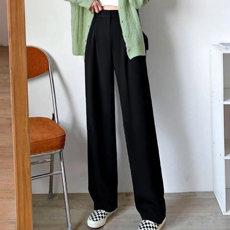 Spring Summer Women's Wide Leg Pants Loose High Waist Casual Trousers Woman Korean Style Solid Office Straight Pants 2023
Spring Summer Women's Wide Leg Pants Loose High Waist Casual Trousers Woman Korean Style Solid Office Straight Pants 2023