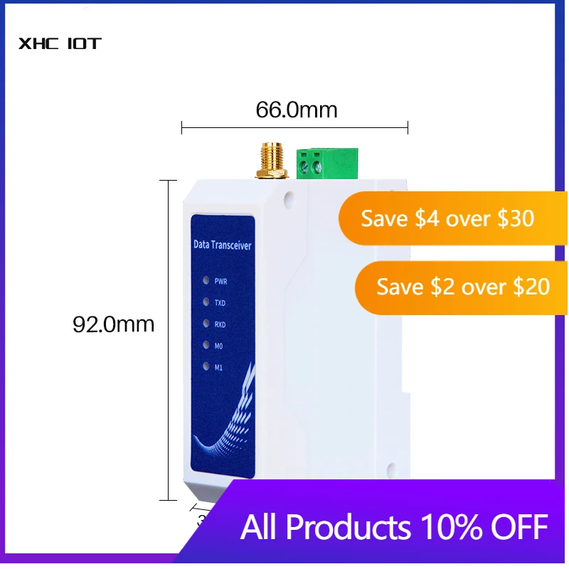 Модем для передачи данных LoRa SX1278, модем Modbus, трансивер 433 МГц RS232 20 дБм, 3 км, XHCIOT E95-DTU(433L20P-232), Беспроводная радиостанция IoT
Модем для передачи данных LoRa SX1278, модем Modbus, трансивер 433 МГц RS232 20 дБм, 3 км, XHCIOT E95-DTU(433L20P-232), Беспроводная радиостанция IoT