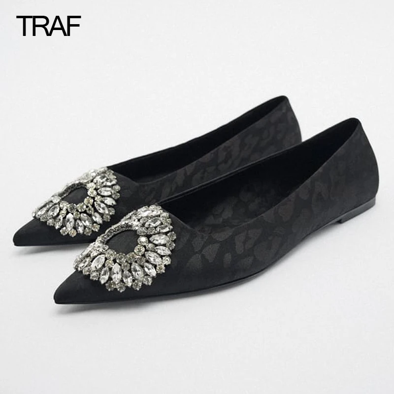 TRAF Woman Ballet Flats Shoes Loafers Flat Rhinestone Shoes 2022 Fashion Elegant Ladies With Low heels Black Casual Woman Shoes
TRAF Woman Ballet Flats Shoes Loafers Flat Rhinestone Shoes 2022 Fashion Elegant Ladies With Low heels Black Casual Woman Shoes