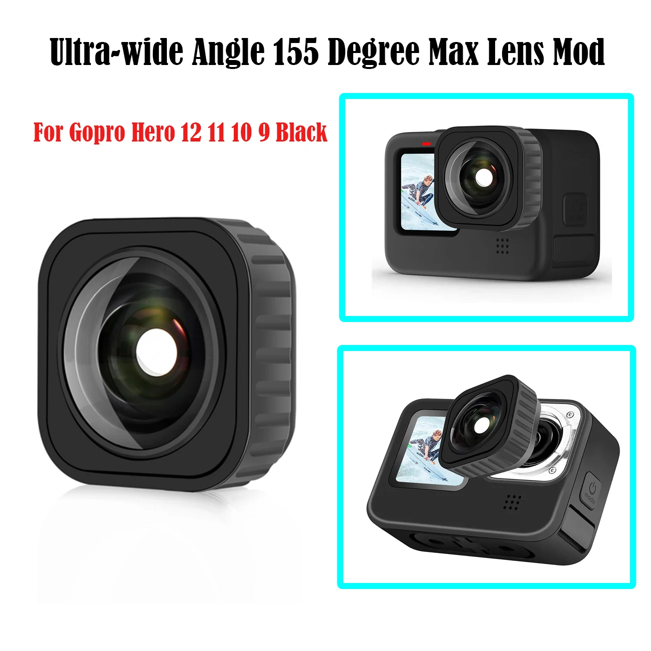 Ultra-wide Angle 155 Degree Max Lens Mod for GoPro HERO 12 11 10 9 Black,Max Lens Mod Maximize Stabilization 2.7K60 For Gopro 12
Ultra-wide Angle 155 Degree Max Lens Mod for GoPro HERO 12 11 10 9 Black,Max Lens Mod Maximize Stabilization 2.7K60 For Gopro 12