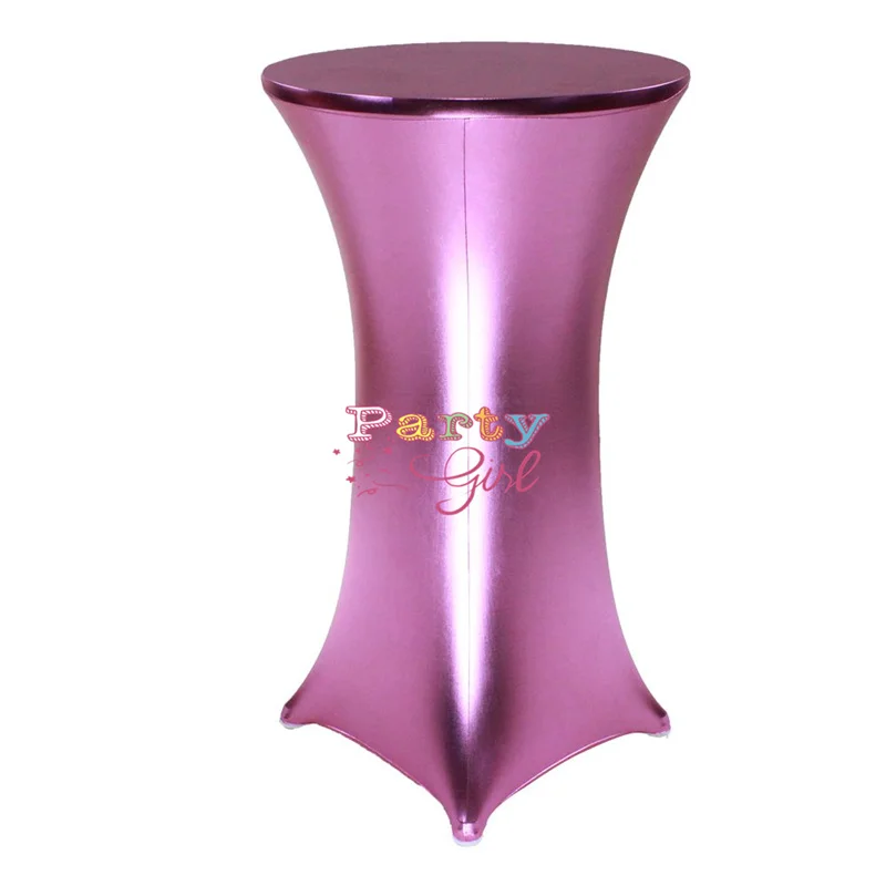 

7 Colors Bronzing Metallic Cocktail Table Cover Stretch Spandex Table Cloth Out Door Wedding Event Party Decoation