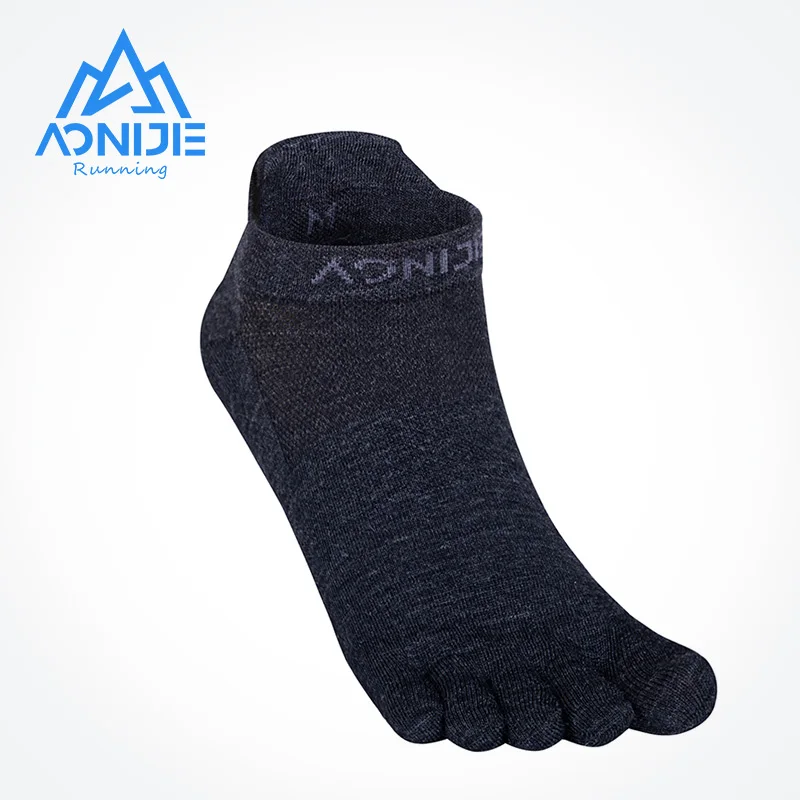 

Спортивные носки AONIJIE из мериносовой шерсти, спортивные с пятью пальцами для мужчин и женщин, низкие носки для бега, баскетбольные велосипедные носки с пальцами, 1 пара