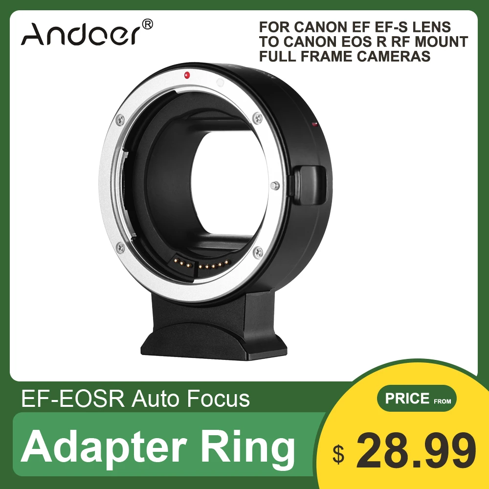 EF-EOSR Auto Focus Camera Lens Adapter Ring Replacement for Canon EF EF-S Lens to Canon EOS R RF Mount Full Frame Video Cameras
EF-EOSR Auto Focus Camera Lens Adapter Ring Replacement for Canon EF EF-S Lens to Canon EOS R RF Mount Full Frame Video Cameras