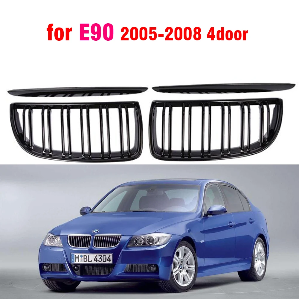 1Pair Front Gloss Glossy Black 2 Line Double Slat Kidney Grille Grill For BMW E90 E91 4 Doors 2005 2005 2007 2008
1Pair Front Gloss Glossy Black 2 Line Double Slat Kidney Grille Grill For BMW E90 E91 4 Doors 2005 2005 2007 2008