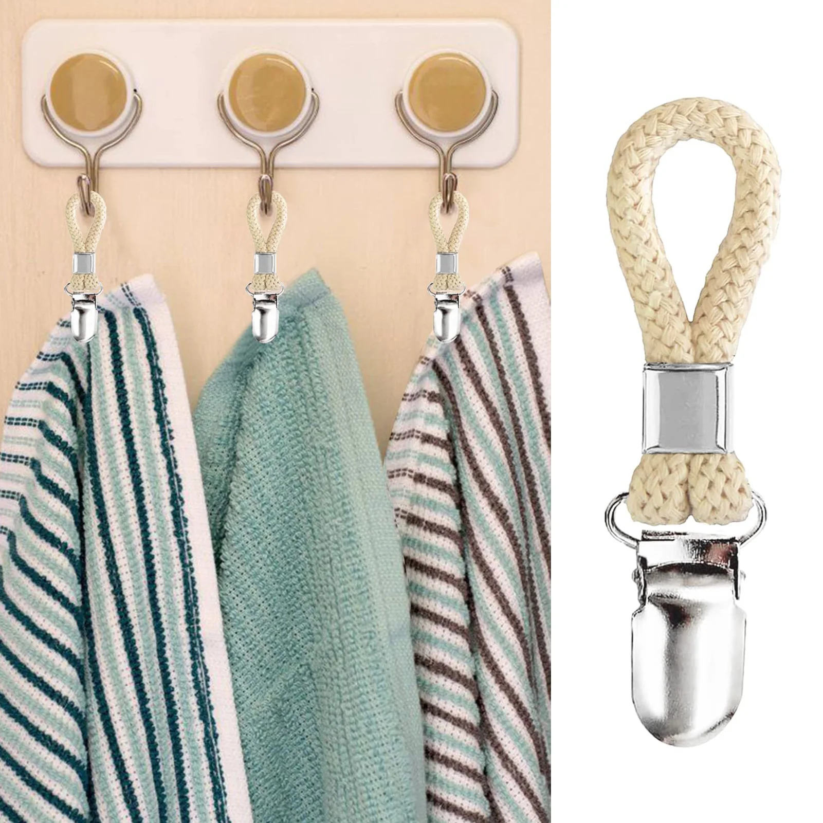 Braided Cotton Loop Towel Clip With Metal Clamp Multipurpose Cloth Hanger For Hanging Home Bathroom Kitchen RV Storage Folder
Braided Cotton Loop Towel Clip With Metal Clamp Multipurpose Cloth Hanger For Hanging Home Bathroom Kitchen RV Storage Folder