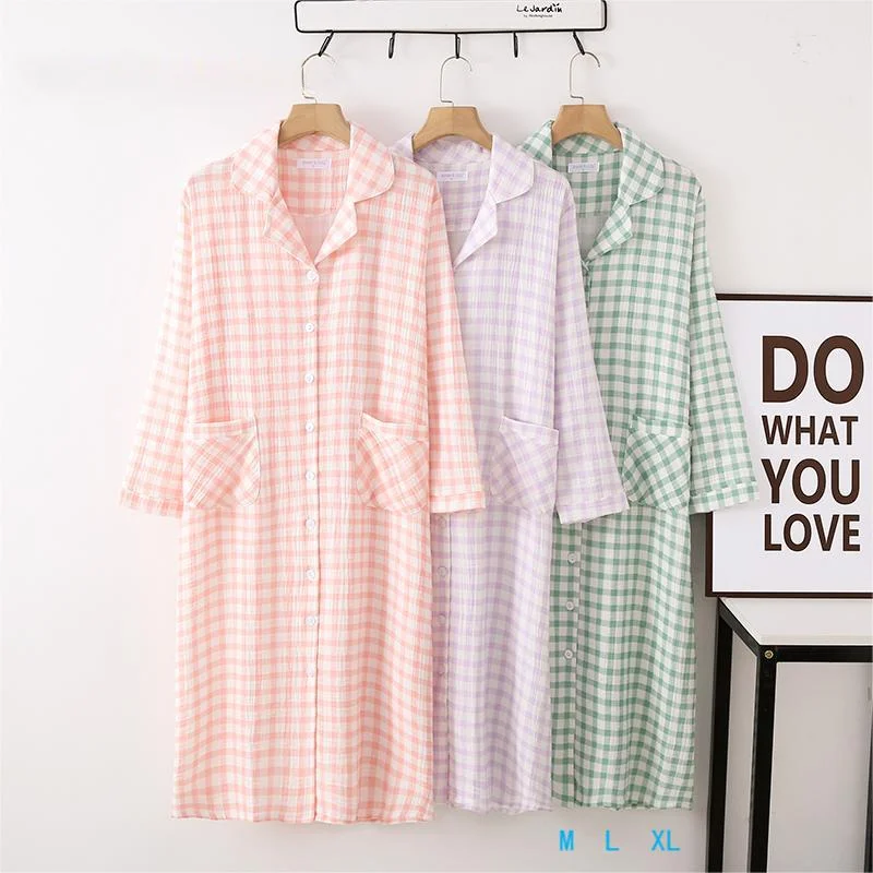 Newest Sleepwear Women Robes Long Style Plaid Design Multi Colors Cardigan Shirt Nightwear Dresses Plus Size Home Bath Robe
Newest Sleepwear Women Robes Long Style Plaid Design Multi Colors Cardigan Shirt Nightwear Dresses Plus Size Home Bath Robe