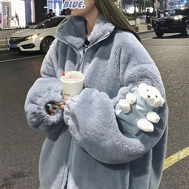Y2k Women's Autumn and Winter Oversize Long Bear Coat Warm Thickening Fleece Faux Fur Coat Plush Coat Men's Jackets Chaqueta 
Y2k Women's Autumn and Winter Oversize Long Bear Coat Warm Thickening Fleece Faux Fur Coat Plush Coat Men's Jackets Chaqueta