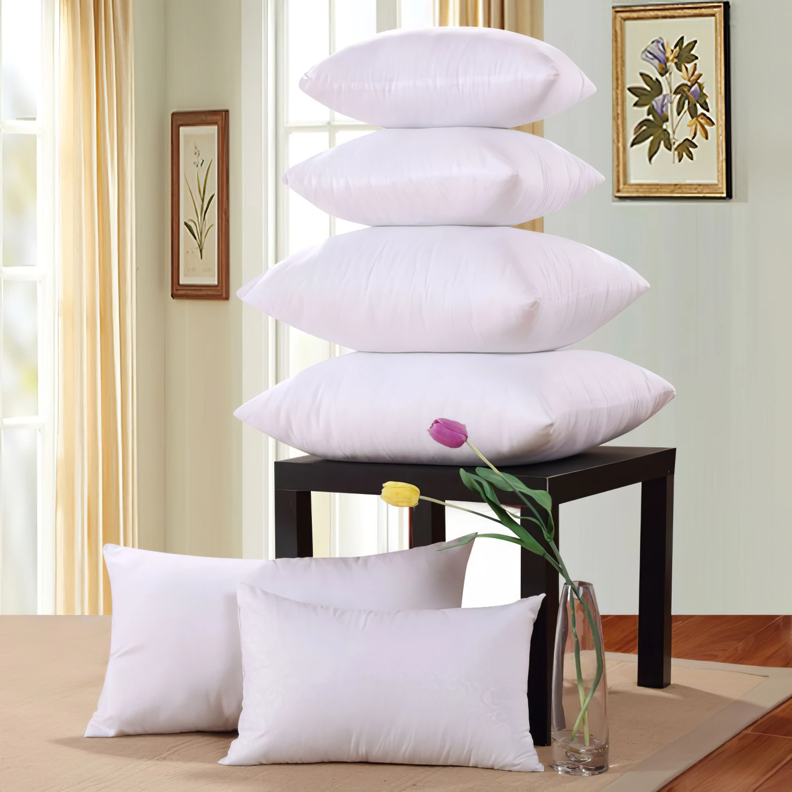 

40x40/45x45/35x55/50x50/55x55/45x65/60x60cm Solid Pure Cushion Core Pillow Inner PP Cotton Filler Health Care Cushion Filling