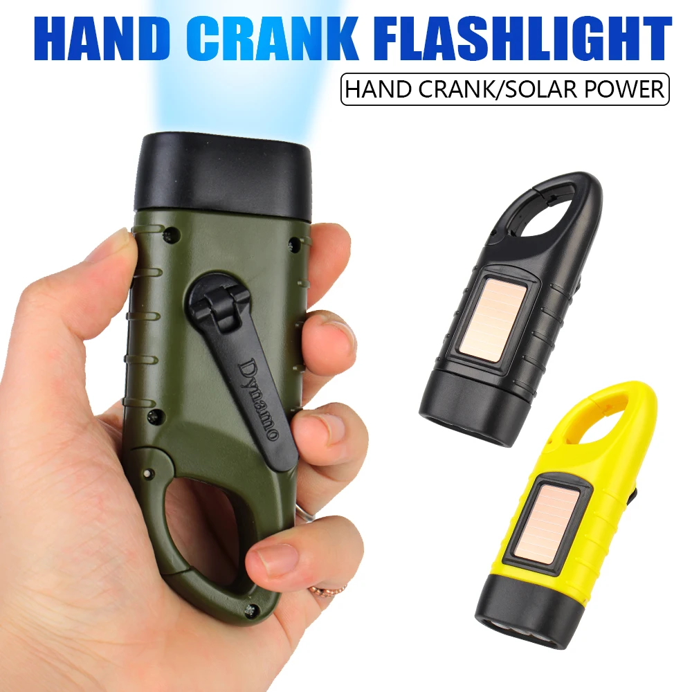 

Tent Light Hand Crank Dynamo Solar Power Professional Portable For Outdoor Camping Mountaineering Torch Lantern LED Flashlight