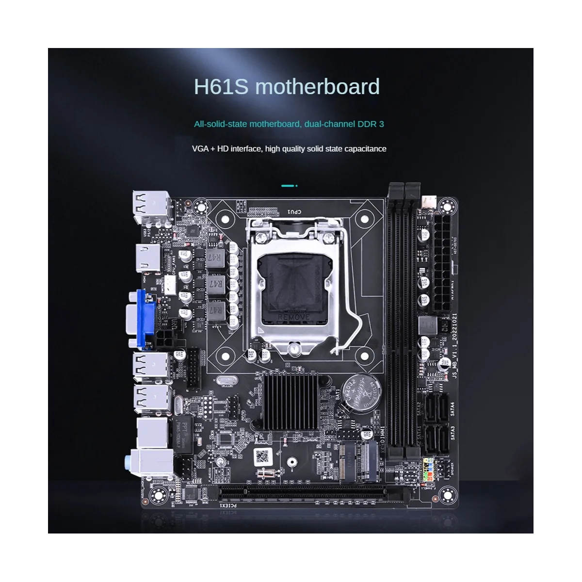 H61S (H61) LGA1155 Motherboard+Thermal Grease+SATA Cable+Baffle Support 2XDDR3 Slot USB2.0 SATA2.0 NVME M.2 Motherboard
H61S (H61) LGA1155 Motherboard+Thermal Grease+SATA Cable+Baffle Support 2XDDR3 Slot USB2.0 SATA2.0 NVME M.2 Motherboard