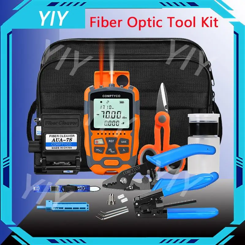FTTH Fiber Optic Tool Kit AUA-7S Fiber Cleaver -70~+10dBm AUA-M70 4 in 1 Mini Optical Power Meter with 15mw Visual Fault Locator
FTTH Fiber Optic Tool Kit AUA-7S Fiber Cleaver -70~+10dBm AUA-M70 4 in 1 Mini Optical Power Meter with 15mw Visual Fault Locator