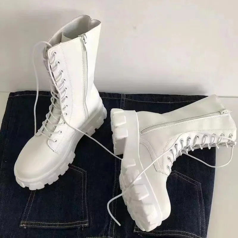 Women Mid Calf Boots Autumn Winter Boots Fashion Lace-up Ladies Chelsea Boots Zipper Botas Mujer Platform Heel Ladies Shoes
Women Mid Calf Boots Autumn Winter Boots Fashion Lace-up Ladies Chelsea Boots Zipper Botas Mujer Platform Heel Ladies Shoes