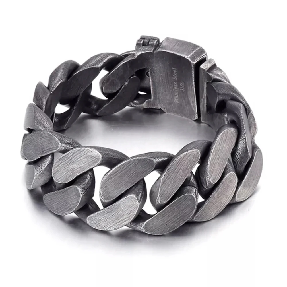 25mm Heavy With Belt Buck Men Black Curb Cuban Link Chain Bracelet Punk Rock Brush Stainless Steel Bike Male Jewelry Accessories
25mm Heavy With Belt Buck Men Black Curb Cuban Link Chain Bracelet Punk Rock Brush Stainless Steel Bike Male Jewelry Accessories