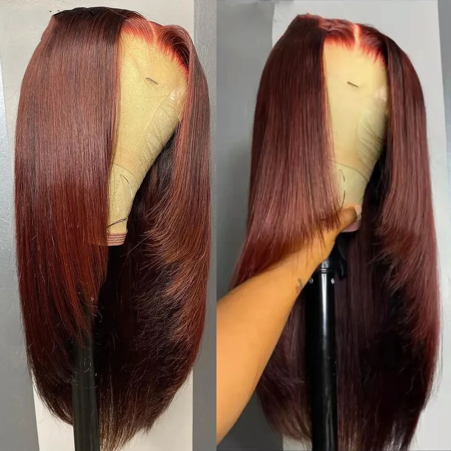 Reddish Brown Colored 13x4 Lace Front Human Hair Wigs for Women PrePlucked 200%Straight Remy Human Hair Wigs 13x6 HD Frontal Wig
Reddish Brown Colored 13x4 Lace Front Human Hair Wigs for Women PrePlucked 200%Straight Remy Human Hair Wigs 13x6 HD Frontal Wig