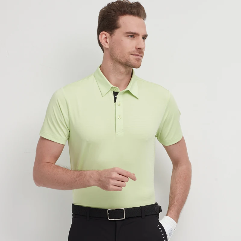 Teetimes Golf Men Polo Shirts Summer Short Sleeve T-shirt Men's Golf Top Breathable Slim Simple Sports Shirts Golfwear
Teetimes Golf Men Polo Shirts Summer Short Sleeve T-shirt Men's Golf Top Breathable Slim Simple Sports Shirts Golfwear