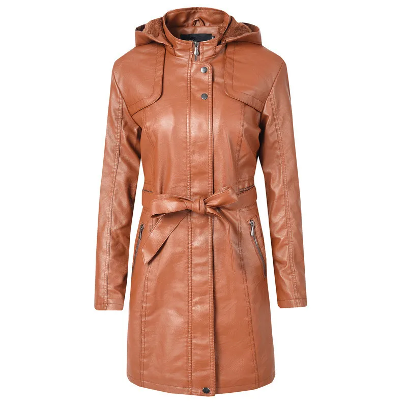 Overcoat Women Autumn Winter Girls Hooded Jacket PU Leather Long Sleeve Ladies Warm Thick Faux Leather Fabric Female Top Coat
Overcoat Women Autumn Winter Girls Hooded Jacket PU Leather Long Sleeve Ladies Warm Thick Faux Leather Fabric Female Top Coat