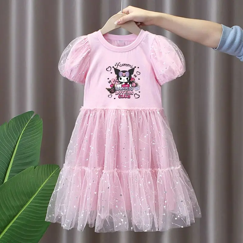 Kawaii Sanrio Skirt Suit Kuromi Cartoon Summer Girl New Comfortable T-Shirt Cute Tulle Princess Dress Jumpsuit Birthday Gift
Kawaii Sanrio Skirt Suit Kuromi Cartoon Summer Girl New Comfortable T-Shirt Cute Tulle Princess Dress Jumpsuit Birthday Gift