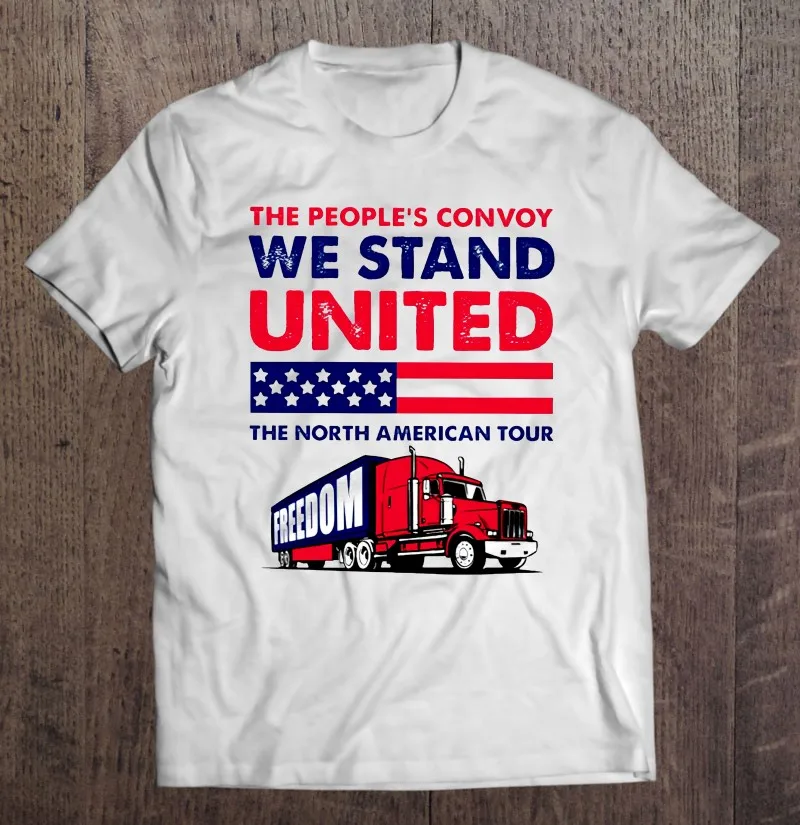 Футболка с надписью The People's Convoy We Stand United The North American Tour, Винтажная футболка для мужчин, женские футболки
Футболка с надписью The People's Convoy We Stand United The North American Tour, Винтажная футболка для мужчин, женские футболки