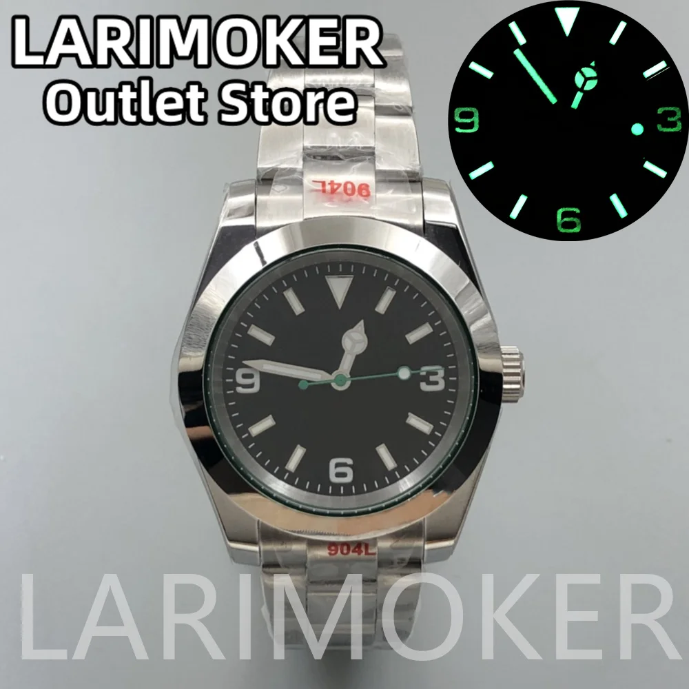 LARIMOKER 39 мм NH35A MIYOTA 8215 PT5000 автоматические мужские часы с сапфировым стеклом зеленые