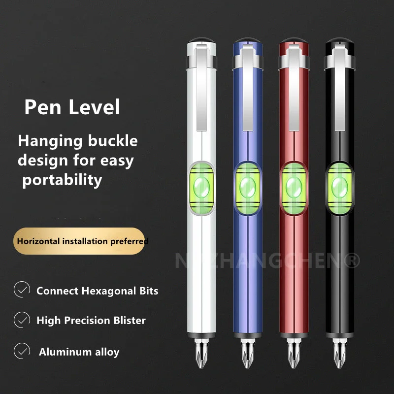 Multipurpose Pen Shape Spirit Level Bubble Mini Pocket Portable Ruler Aluminum Alloy With Tool Bit for Diy Measuring Furniture
Multipurpose Pen Shape Spirit Level Bubble Mini Pocket Portable Ruler Aluminum Alloy With Tool Bit for Diy Measuring Furniture