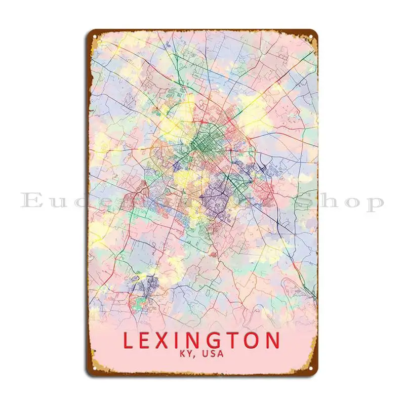 

Карта города США Lexington Ky, металлический знак, Забавный Настенный декор, таблички, дизайнерская настенная роспись, жестяной знак, плакат