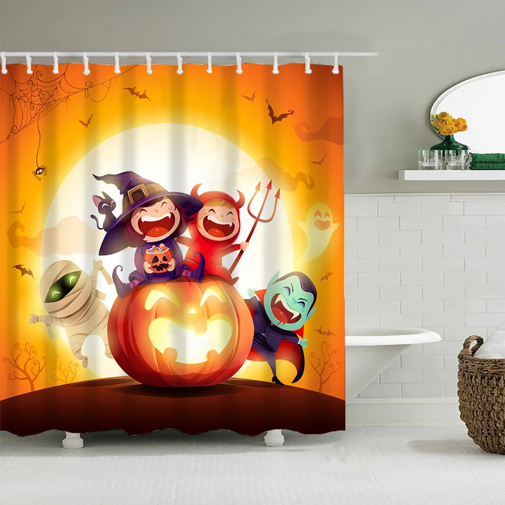 Scary Ghost Tree Shower Curtain Pumpkin Lantern Haunted House All Saints' Day Night Waterproof with Hook Bathroom Bath Curtains
Scary Ghost Tree Shower Curtain Pumpkin Lantern Haunted House All Saints' Day Night Waterproof with Hook Bathroom Bath Curtains