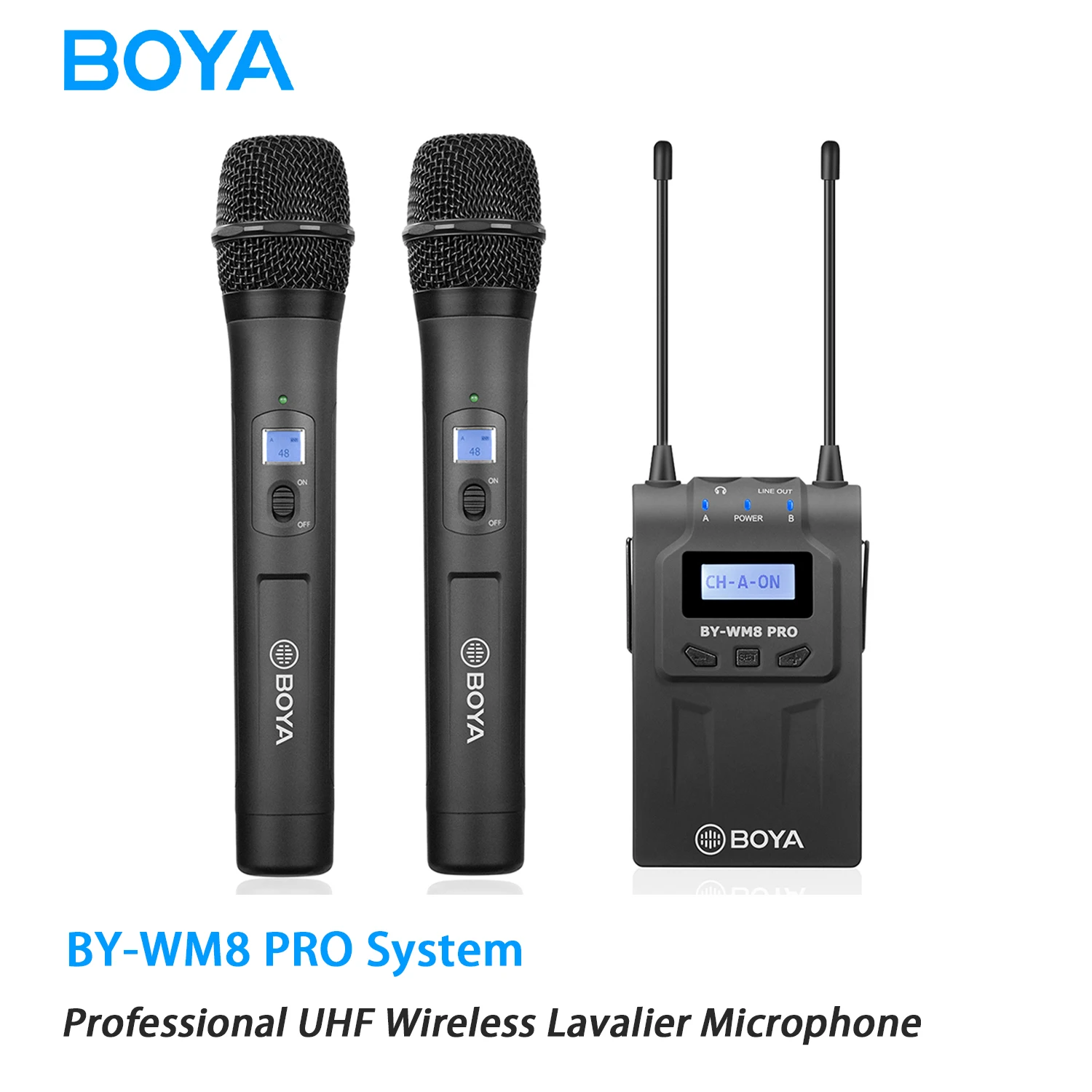 BOYA Professional UHF Condenser Wireless Lavalier Microphone BY-WM8 PRO System Handheld Mic For DSLR Camera Mixer Live Interview
BOYA Professional UHF Condenser Wireless Lavalier Microphone BY-WM8 PRO System Handheld Mic For DSLR Camera Mixer Live Interview