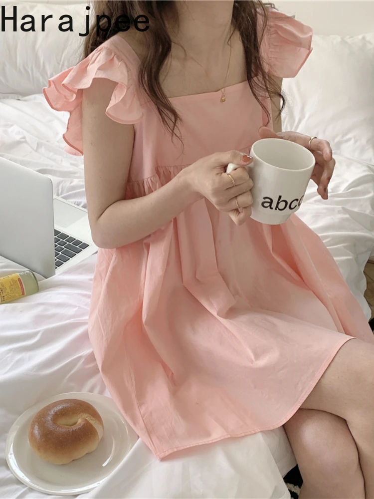 Harajpee Ruffles Nightdress Ins Sweet Style Summer New Thin Sleepwear Square Collar Solid Women Casual Homewear Korean Chic
Harajpee Ruffles Nightdress Ins Sweet Style Summer New Thin Sleepwear Square Collar Solid Women Casual Homewear Korean Chic