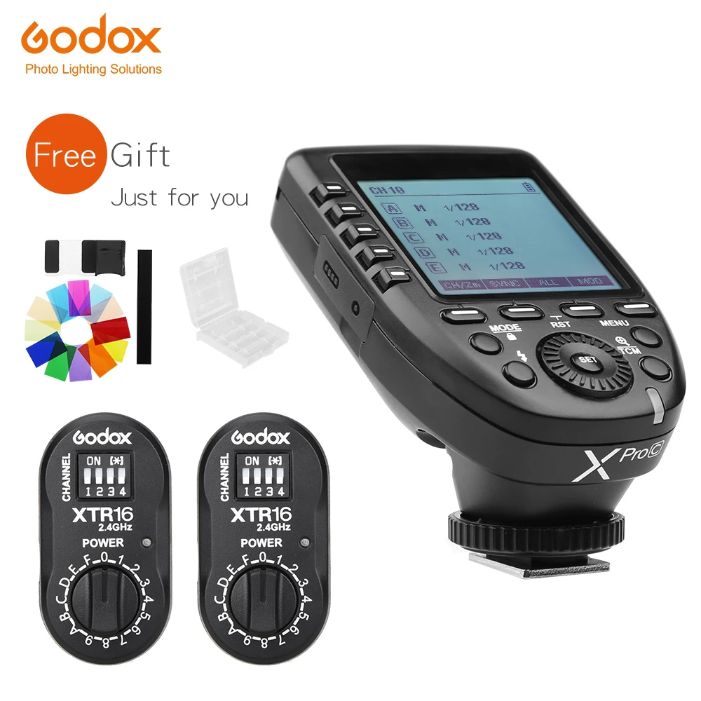 GODOX XPro-C E-TTL 2.4G Wireless High Speed Sync 1/8000s X system High-speed Flash Trigger + 2x XTR-16 For Canon EOS Cameras
GODOX XPro-C E-TTL 2.4G Wireless High Speed Sync 1/8000s X system High-speed Flash Trigger + 2x XTR-16 For Canon EOS Cameras