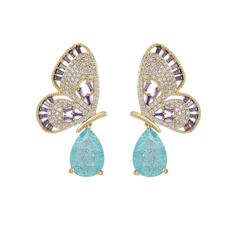 Temperament Fashion Butterfly Water Drop Earrings for Women Frozen Cubic Zirconia Insect Dangle Earings Luxury Brand Jewelry
Temperament Fashion Butterfly Water Drop Earrings for Women Frozen Cubic Zirconia Insect Dangle Earings Luxury Brand Jewelry