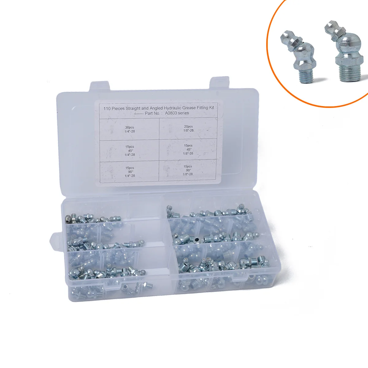 Cross border 110 sets of grease fittings Hexagon head English 1/8 "- 28 45 ° galvanized blue zinc iron grease fittings Wholesale
Cross border 110 sets of grease fittings Hexagon head English 1/8 "- 28 45 ° galvanized blue zinc iron grease fittings Wholesale