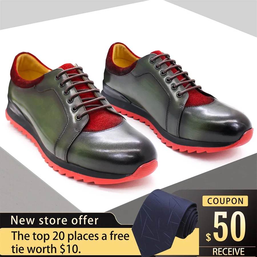 Casual Men's Leather Shoes Green Warm Lace Up Handmade Shoes Comfortable Office Elegant Men's Party Banquet Shoes
Casual Men's Leather Shoes Green Warm Lace Up Handmade Shoes Comfortable Office Elegant Men's Party Banquet Shoes