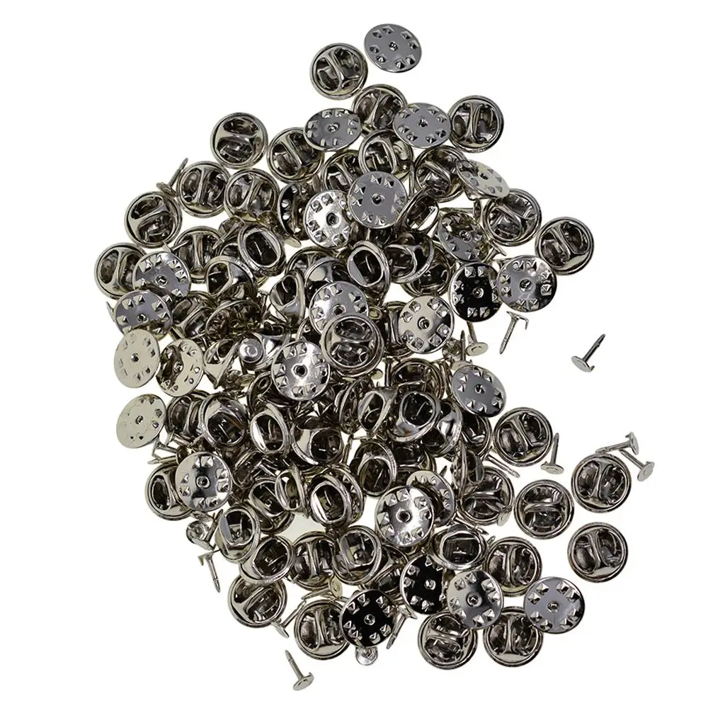 

100 Pairs Butterfly Clutch Tie Tacks Pin Backs with 8mm Blank Pins