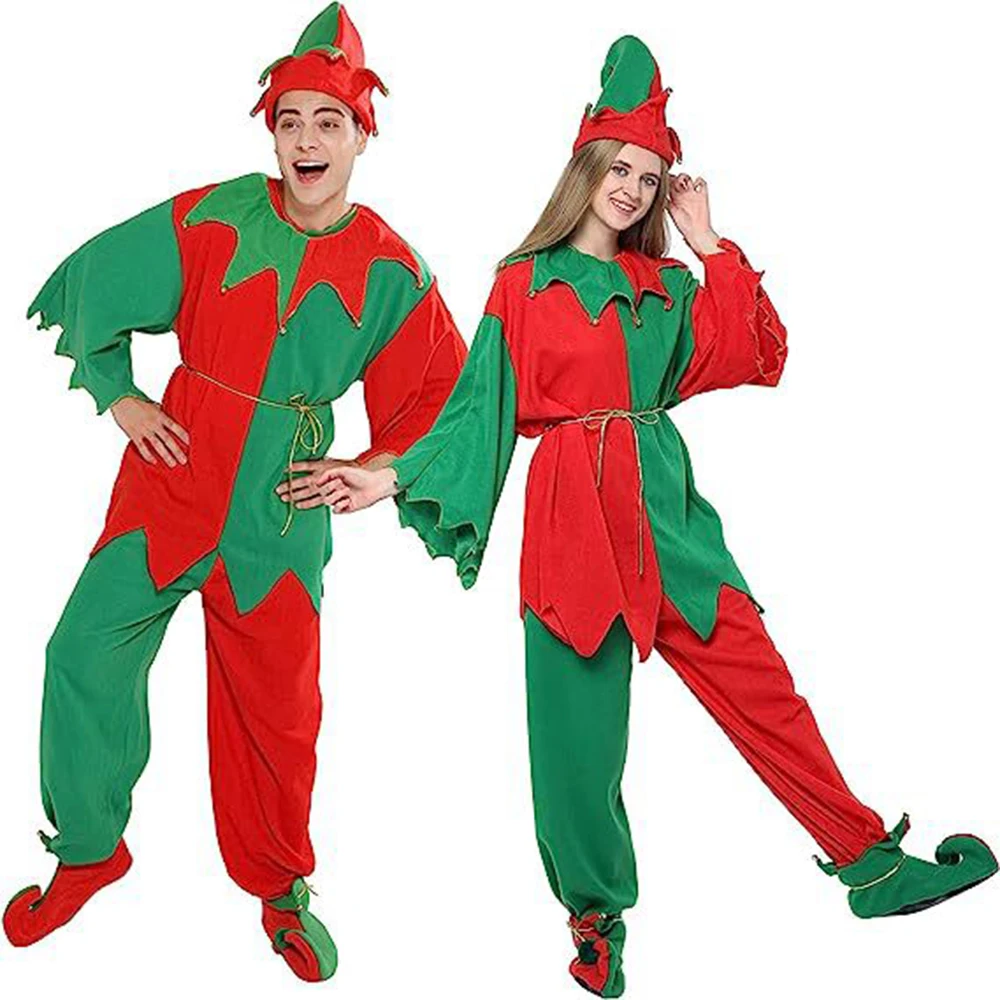 

Костюм для косплея на Хэллоуин для взрослых, семейный Рождественский костюм эльфа, комплект одежды, Рождественский костюм Санта-Клауса, карнавальные костюмы