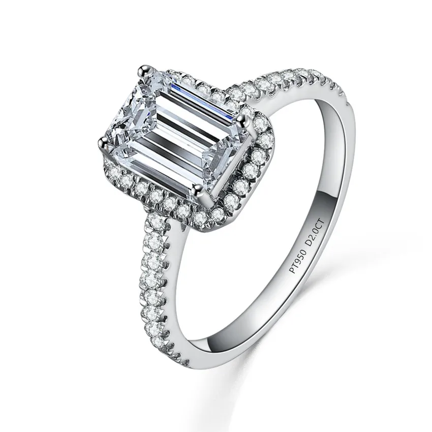 Vintage Emerald Cut 2CT Fine Diamond Wedding Ring For Girl Solid Platinum PT950 Women Wedding Engagement Gift Lasting Forever 
Vintage Emerald Cut 2CT Fine Diamond Wedding Ring For Girl Solid Platinum PT950 Women Wedding Engagement Gift Lasting Forever