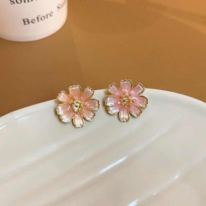 Korean Sakura Stud Earrings for Women Delicate Lovely Pink Enamel Ear Jewelry Christmas Valentine's Day Girl Wedding Gift
Korean Sakura Stud Earrings for Women Delicate Lovely Pink Enamel Ear Jewelry Christmas Valentine's Day Girl Wedding Gift