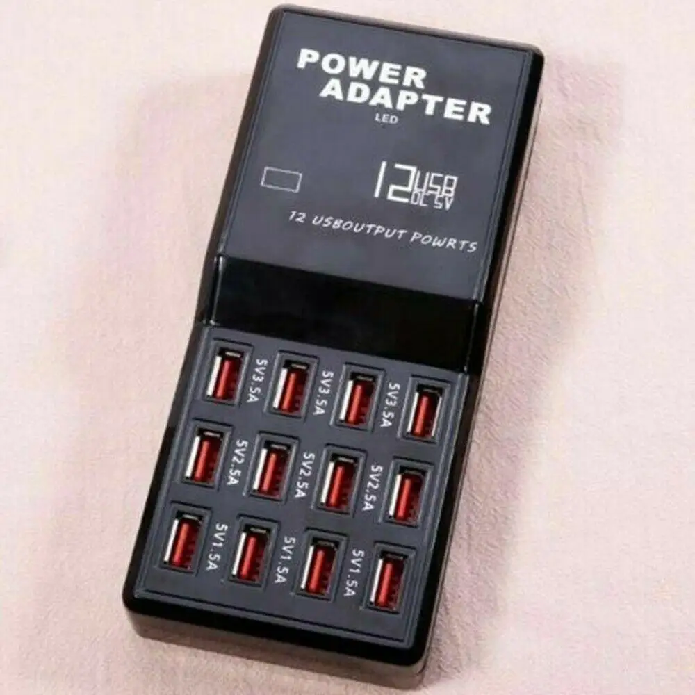 Устройство зарядное портативное с 12 USB-портами и поддержкой быстрой зарядки, 12 А, 5 В 
Устройство зарядное портативное с 12 USB-портами и поддержкой быстрой зарядки, 12 А, 5 В