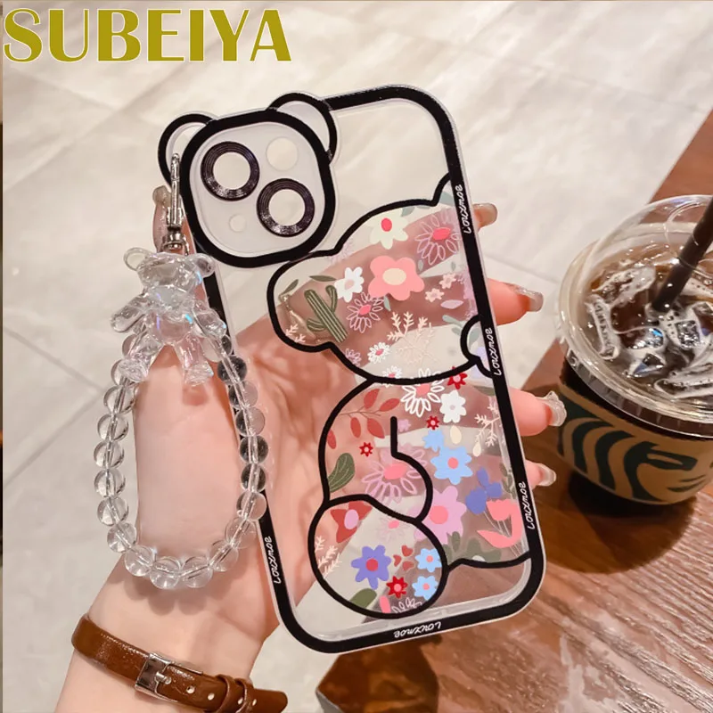 For iPhone 11 12 13 14 Pro Max Plus XS Max Floral Bear Cartoon Phone Case Transparent Link TPU Ear Flower Camera Case
For iPhone 11 12 13 14 Pro Max Plus XS Max Floral Bear Cartoon Phone Case Transparent Link TPU Ear Flower Camera Case
