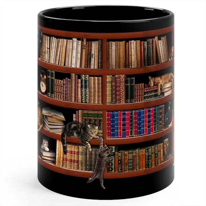 3D Bookshelf Mug Creative Space Design Ceramic Cup for Book Lovers Bookish Bookworm Mug with Cat Design Novelty Coffee Mug
3D Bookshelf Mug Creative Space Design Ceramic Cup for Book Lovers Bookish Bookworm Mug with Cat Design Novelty Coffee Mug