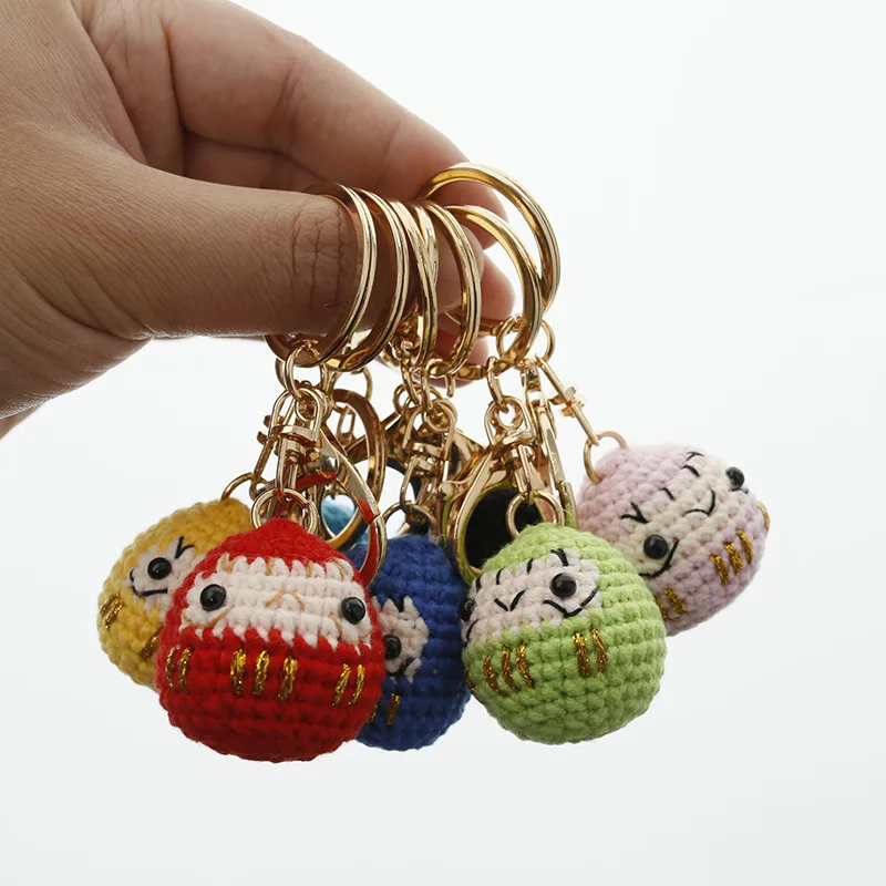 Creative Hand-Woven Daruma Doll Keychain Cartoon Wool Crochet Doll Key Ring Car bag accessories Prayer Pendant Lucky Gift
Creative Hand-Woven Daruma Doll Keychain Cartoon Wool Crochet Doll Key Ring Car bag accessories Prayer Pendant Lucky Gift