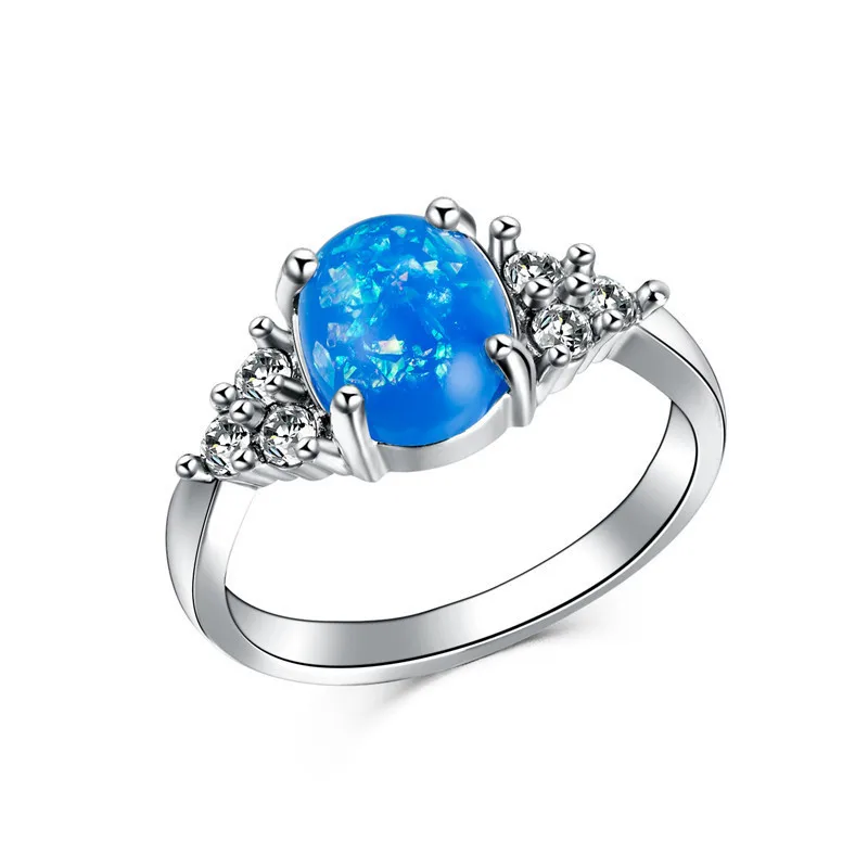 White Blue Opal Oval Stone Ring Classic Silver Color Engagement Ring Luxury Oval Cut Opal Wedding Rings For Women
White Blue Opal Oval Stone Ring Classic Silver Color Engagement Ring Luxury Oval Cut Opal Wedding Rings For Women