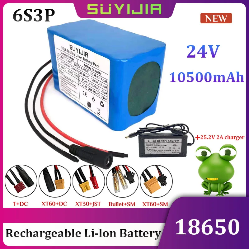 18650 24V Rechargeable Li-ion Battery Pack 6S3P 10500mAh Electric Bicycle Moped Built-in BMS with 25.2V2A Charger Backup Battery
18650 24V Rechargeable Li-ion Battery Pack 6S3P 10500mAh Electric Bicycle Moped Built-in BMS with 25.2V2A Charger Backup Battery