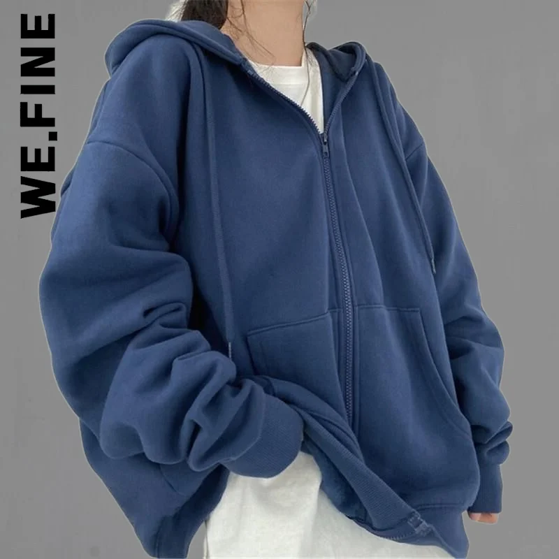 We.Fine Casual Long Sleeve Pocket Hooded Coat Jacket Women Hoodie Harajuku Korean Version Solid Color Zip Up Sweatshirt Female
We.Fine Casual Long Sleeve Pocket Hooded Coat Jacket Women Hoodie Harajuku Korean Version Solid Color Zip Up Sweatshirt Female