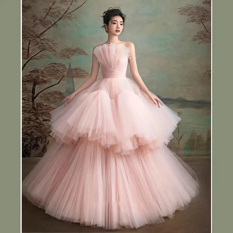 Kadisua Puff Pink Evening Dress Women Ball Gown Tiered Organza Strapless Floor Length Sleeveless Luxury Dresses Vestido 2023
Kadisua Puff Pink Evening Dress Women Ball Gown Tiered Organza Strapless Floor Length Sleeveless Luxury Dresses Vestido 2023